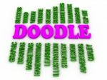 3d Imagen Doodle Word Cloud Concept Stock Photo
