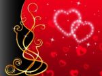 Red Hearts Background Means Love Dear And Floral
 Stock Photo