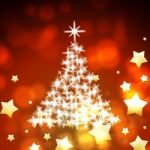 Xmas Tree Shows Merry Christmas And Celebrate Stock Photo