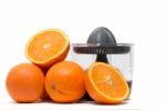 Automatic Orange Juicer Machine Stock Photo