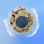 Panoramic Image Of Valletta, Capital Of Malta, Little Planet Effect Know Also As Stereographic Projection Stock Photo