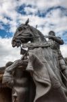 Alnwick, Northumberland/uk - August 19 : Statue Of Harry Hotspur Stock Photo