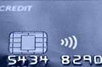Credit Contactless Card With Secured Chip Stock Photo