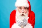 Santa Claus With Open Palms Stock Photo