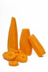 Carrot Sliced In Round Pieces Stock Photo