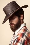 Man In A Cowboy Hat Stock Photo