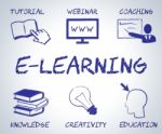 Elearning Online Represents Web Site And Educate Stock Photo