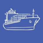 Cargo Ship With Containers Icon Hand Drawn Stock Photo