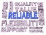 3d Imagen Reliable Issues Concept Word Cloud Background Stock Photo