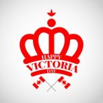 Red Crown With Flag Canada For Victoria Day Stock Photo