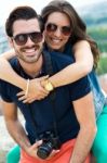 Beautiful And Smiling Couple Stock Photo
