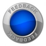 Feedback Button Means Comment Surveying And Evaluate Stock Photo