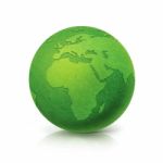 Eco Green Globe Europe And Africa Map On White Background Stock Photo