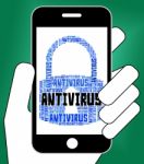 Antivirus Lock Represents Word Infection And Spyware Stock Photo