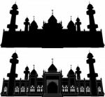 Jamiah Mosque Pattani Silhouette Stock Photo