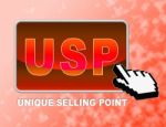 Usp Button Means Unique Selling Point And Benefits Stock Photo