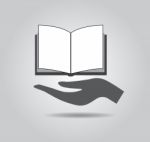 Hand Hold Book  Icon Stock Photo