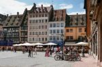 Busy Square In Strasbourg Stock Photo