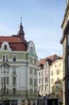Ornate Apartment Blocks In Prague Stock Photo