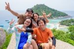 Thai Tourists At Koh Nang Yuan Island Stock Photo