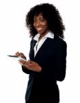 Business Woman Using Tablet Pc Stock Photo