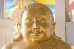 Face Of Golden Buddha Sculpture, Thailand Stock Photo