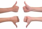 Thumbs Up And Down Stock Photo