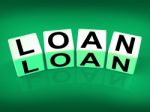 Loan Blocks Mean Funding Lending Or Loaning Stock Photo