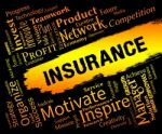 Insurance Words Represents Contract Covered And Policy Stock Photo