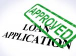 Loan Application Approved Seal Stock Photo