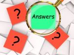Questions Answers Post-it Papers Mean Inquiries And Solutions Stock Photo