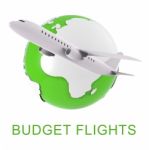 Budget Flights Means Special Offer And Aeroplane 3d Rendering Stock Photo