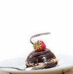 Fresh Chocolate Strawberry Mousse Stock Photo