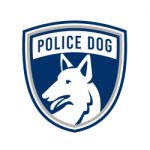 Police Dog Shield Mascot Stock Photo