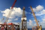 Jack Up Offshore Drilling Rig Stock Photo