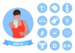 Milk For Healthy Infographic Stock Photo