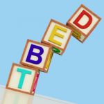 Debt Blocks Showing Bankruptcy Stock Photo