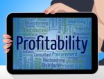 Profitability Word Indicates Return Financial And Profiting Stock Photo