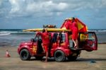 Rnli Lifeguards On Duty At Bude Stock Photo