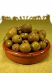 Bunch Of Green Olives Stock Photo