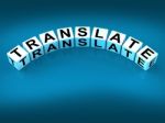 Translate Blocks Show Multilingual Or International Translator Stock Photo