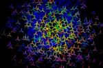 Colorful Science Particles Illustration Background Stock Photo