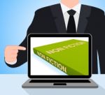 Non Fiction Book Laptop Shows Educational Text Or Facts Stock Photo