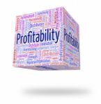 Profitability Word Means Bottom Line And Financial Stock Photo