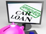 Car Loan Approved Shows Vehicle Credit Confirmed Stock Photo