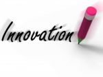 Innovation And Pencil Displays Ideas Creativity And Imagination Stock Photo