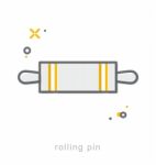 Thin Line Icons, Rolling Pin Stock Photo