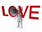 Love 3d Character Shows Romance Loving And Feelings Stock Photo