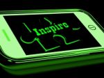 Inspire On Smartphone Shows Stimulation Stock Photo