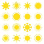 Sun Icons Set  Illustration Stock Photo